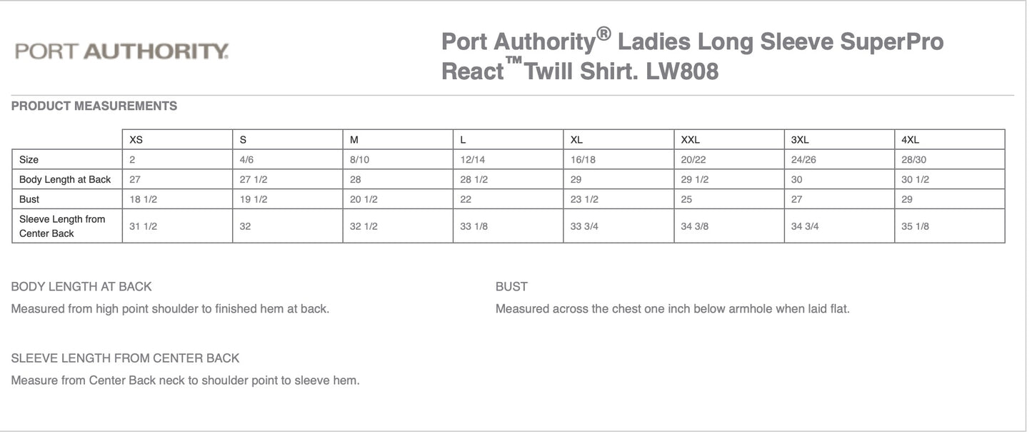 🛒 DeCA Ladies - Long Sleeve SuperPro React™ Twill Shirt - Multiple Colors/5 Pack