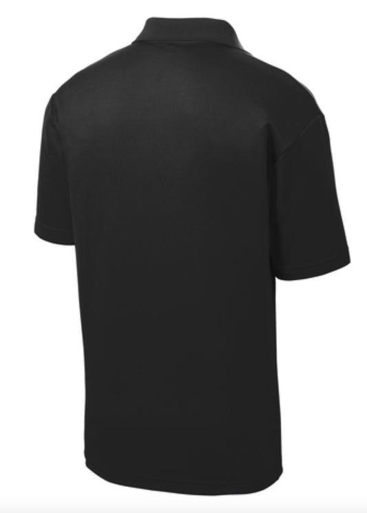 👕Mens - Embroidered - 100% Polyester Flat Back Mesh Polo - Black