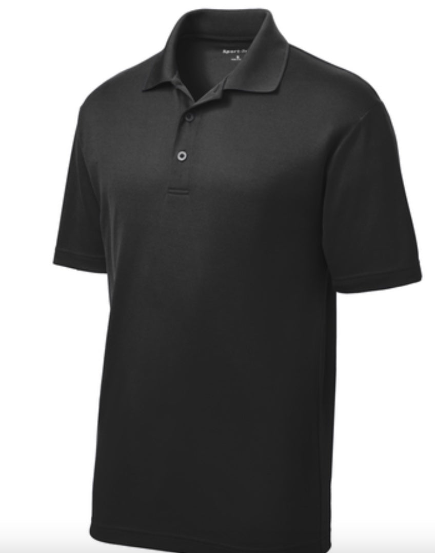 đź‘•Mens - Embroidered - 100% Polyester Flat Back Mesh Polo - Black