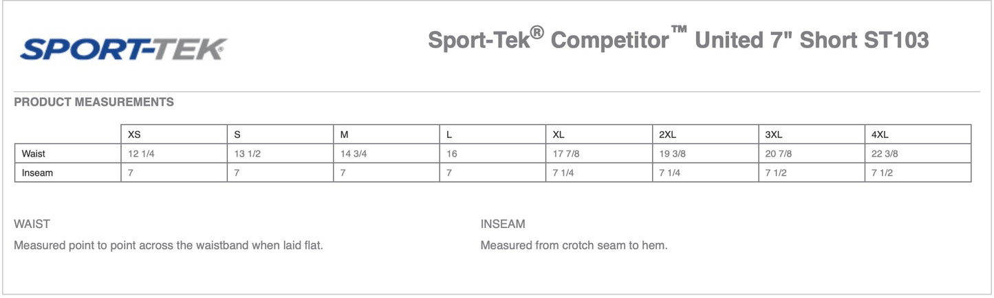 ⚾️Competitor United 7" Matching Shorts -Unisex