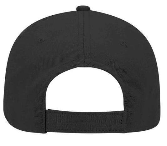 🧢Black 6-Panel Denim Twill Caps - Embroidered