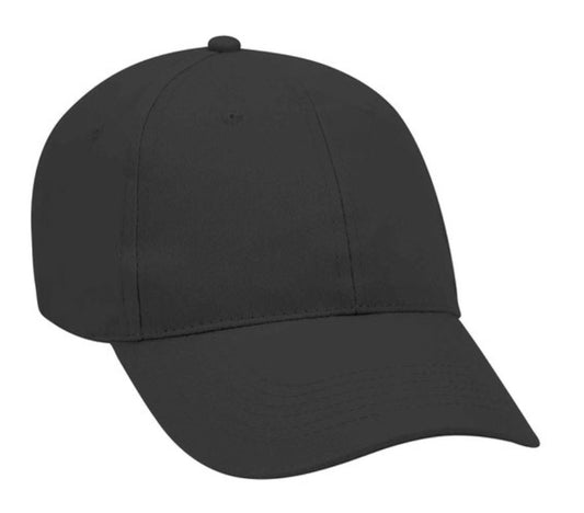 🧢Black 6-Panel Denim Twill Caps - Embroidered