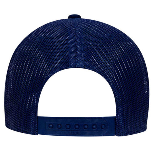 🧢Navy 6-Panel Cotton/100% Polyester Mesh Back Caps - Embroidered