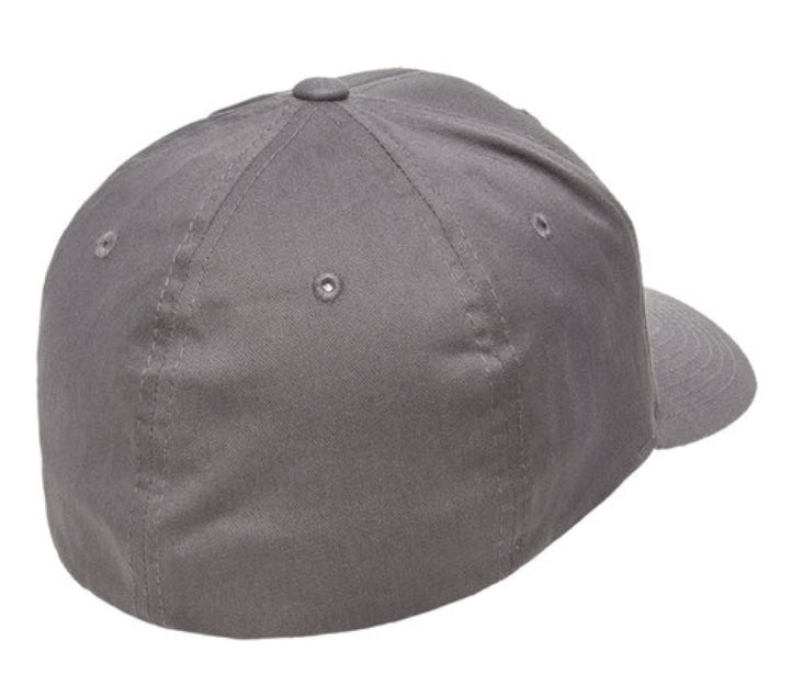 🎩6-Panel Structured - Flex Fit Cotton Twill Cap - Embroidered - Grey
