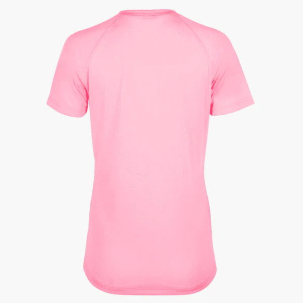 đź‘•Ladies - Embroidered - 100% Polyester V-Neck T-shirt - Pink