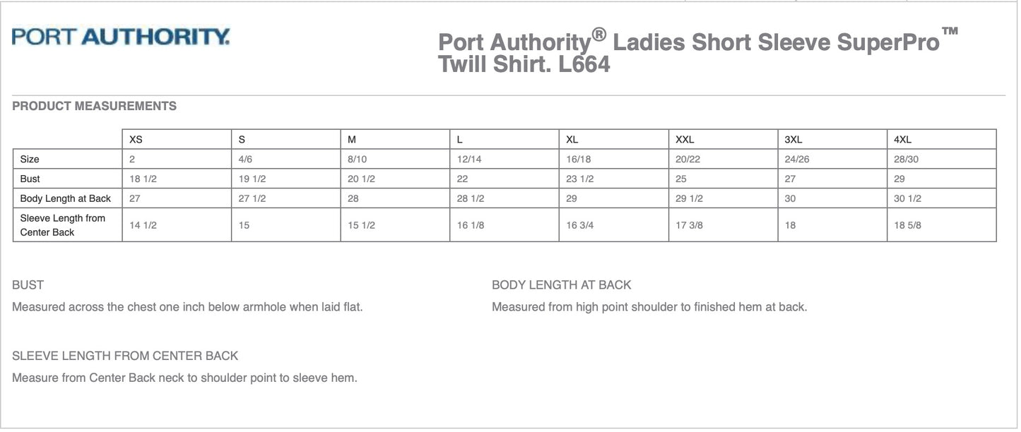 đź‘•Ladies - Embroidered - Super Pro Twill Short Sleeve Dress Shirt - Black