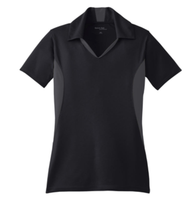 đź‘•Ladies - Embroidered - Side Blocked Micropique Sport-Wick Polo - Black/Iron Grey