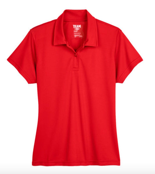 👕Ladies - Embroidered - 100% Polyester/Snag Protection Polo - Red