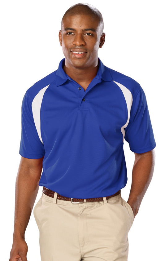 👕Mens - Embroidered - Wicking Raglan Sleeve Polo - Royal/White