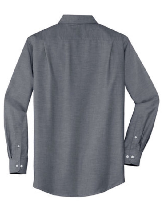 👕Mens - Embroidered - Super Pro Oxford L/S Dress Shirt - Black