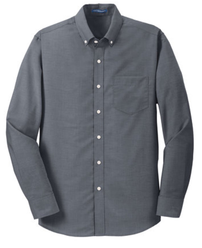 đź‘•Mens - Embroidered - Super Pro Oxford L/S Dress Shirt - Black