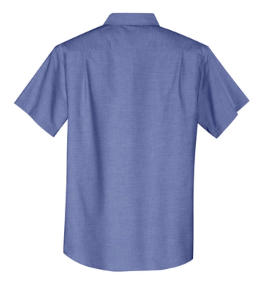 đź‘•Mens - Embroidered - Super Pro Oxford S/S Dress Shirt - Navy