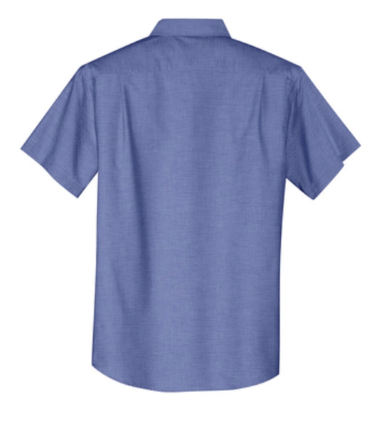 👕Mens - Embroidered - Super Pro Oxford S/S Dress Shirt - Navy