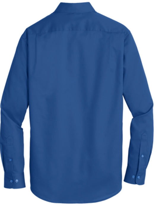 👕Mens - Embroidered - Super Pro Twill L/S Dress Shirt - Blue