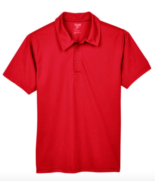 👕Mens - Embroidered - 100% Polyester Polo/Snag Resistant - Red