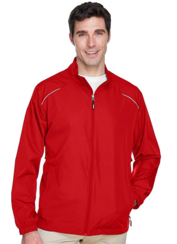 š§„Mens - Embroidered - Core 365 Techno Lite Motivate Unlined Lightweight Jacket- Red