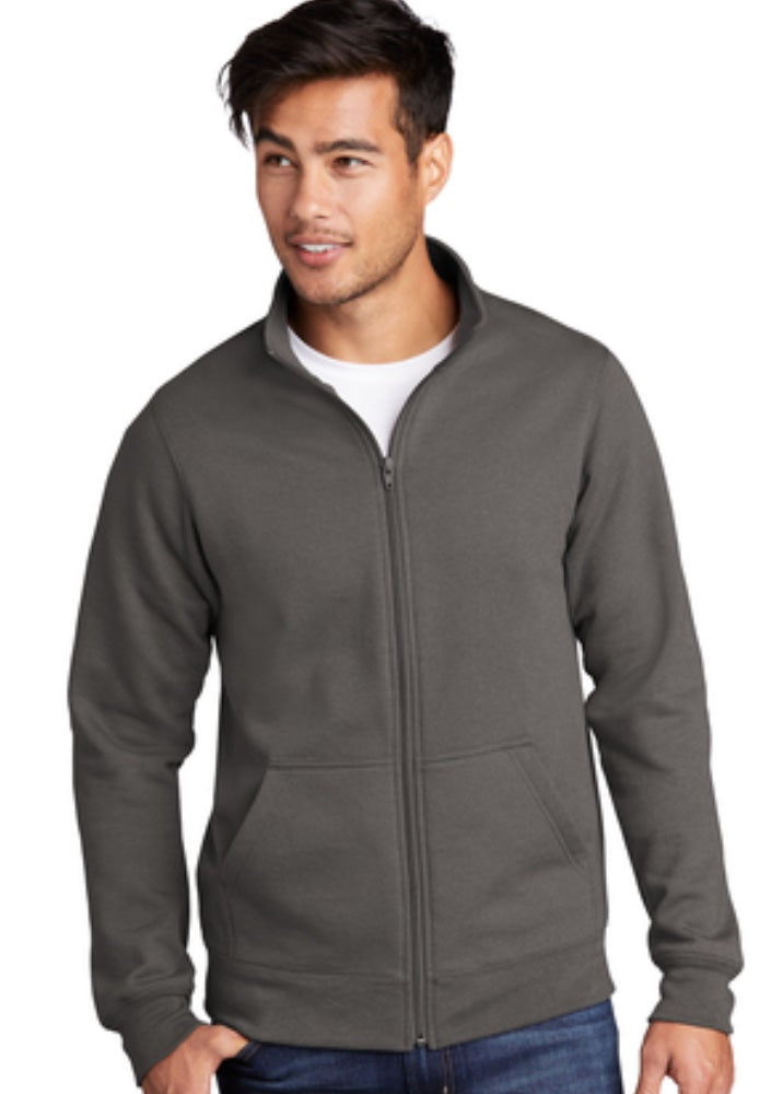 🐑Mens - Embroidered - Cadet Full Zip Sweatshirt - Charcoal