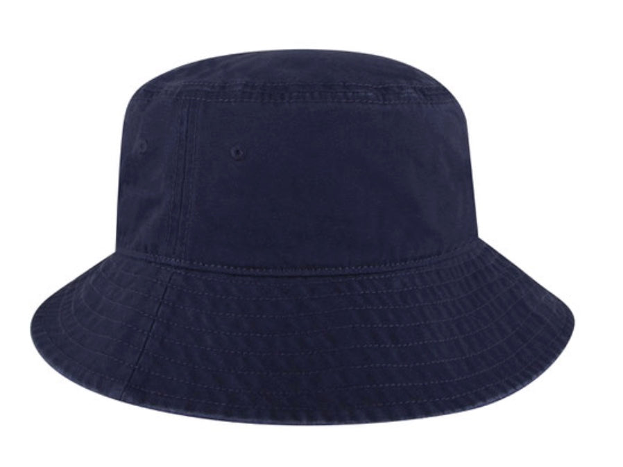 🎩Garment Washed Superior Cotton Twill Bucket Cap - Navy - Embroidered