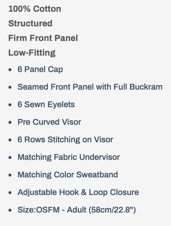 🧢Black 6-Panel Denim Twill Caps - Embroidered