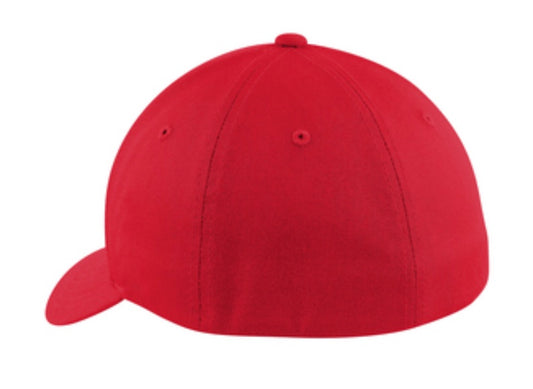 🎩6-Panel Flex Fit Port Authority - Structured - Embroidered - Red