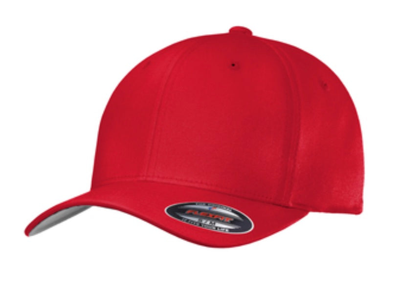 🎩6-Panel Flex Fit Port Authority - Structured - Embroidered - Red