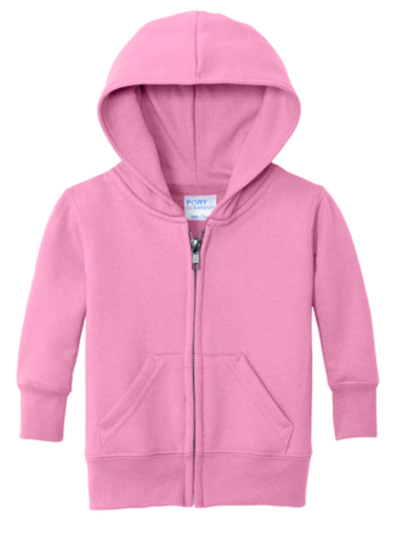 🐑Infant/Toddler Fleece Hooded Sweatshirt - Embroidered - Pink