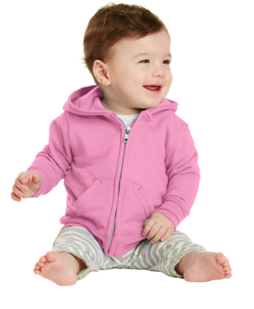 🐑Infant/Toddler Fleece Hooded Sweatshirt - Embroidered - Pink