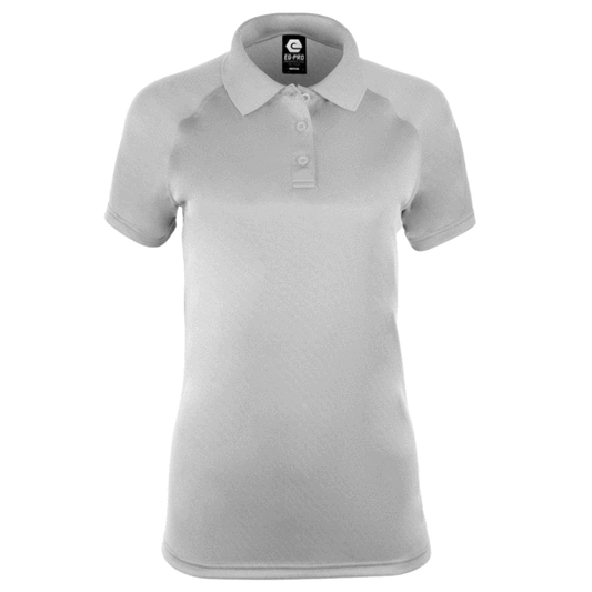 👕Ladies - Embroidered - 100% Polyester Polo - Lt. Grey