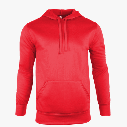🐑Mens - Embroidered - 100% Polyester Hoodie - Red