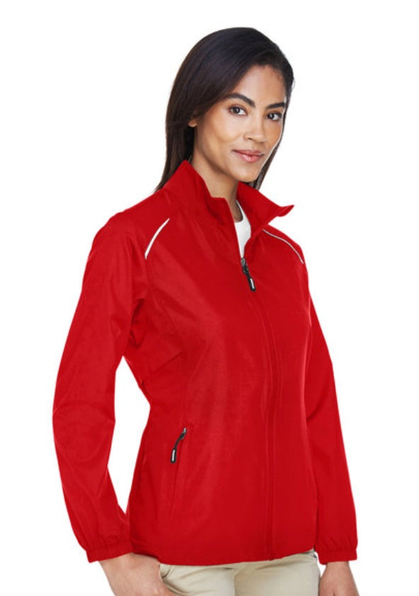 🧥Ladies - Embroidered - Core 365 Techno Lite Motivate Unlined Lightweight Jacket - Red