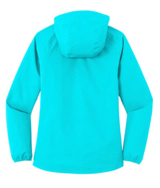 🧥Ladies - Embroidered - Port Essential Rain Jacket - Cyan Blue