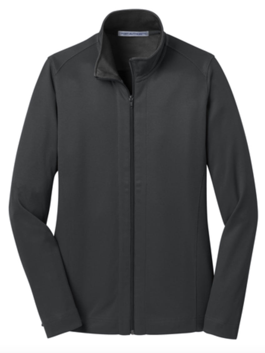 🧥Ladies - Embroidered - Port Vertical Texture Full-Zip Jacket - Iron Grey