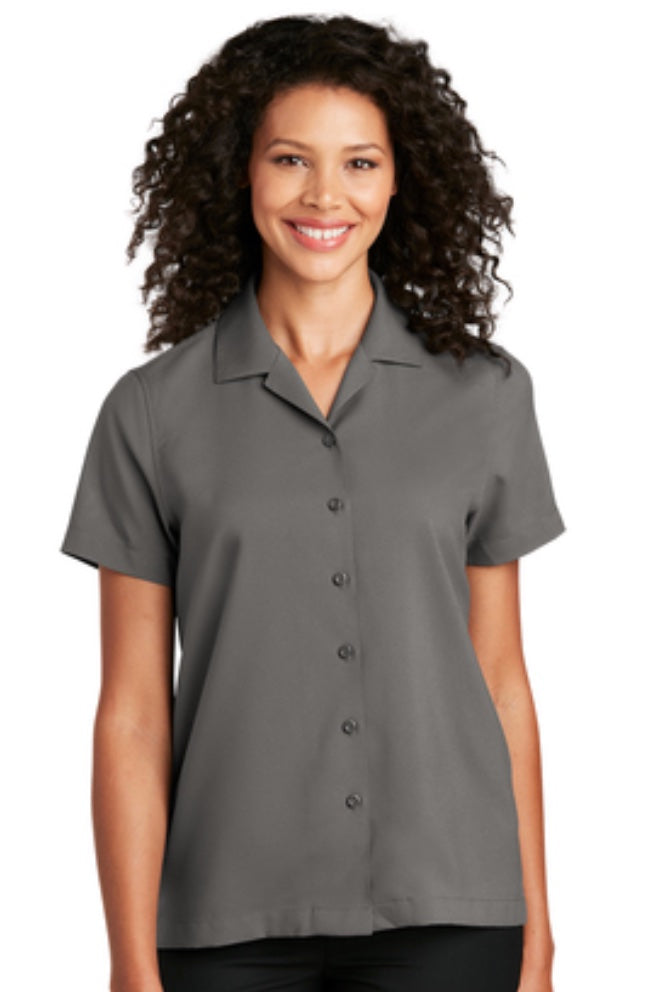 👕Ladies - Embroidered - Camp/Staff Short Sleeve Shirt - Graphite
