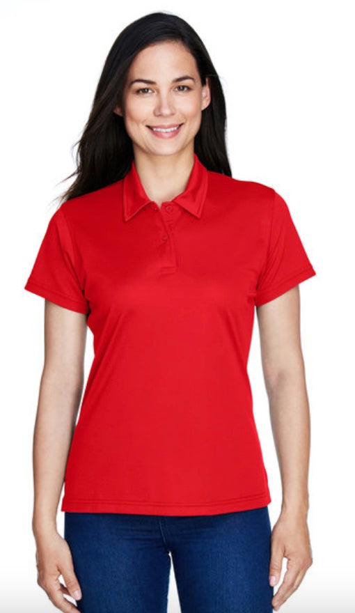 👕Ladies - Embroidered - 100% Polyester/Snag Protection Polo - Red