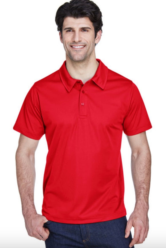 👕Mens - Embroidered - 100% Polyester Polo/Snag Resistant - Red