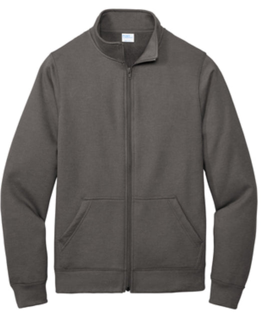 🐑Mens - Embroidered - Cadet Full Zip Sweatshirt - Charcoal